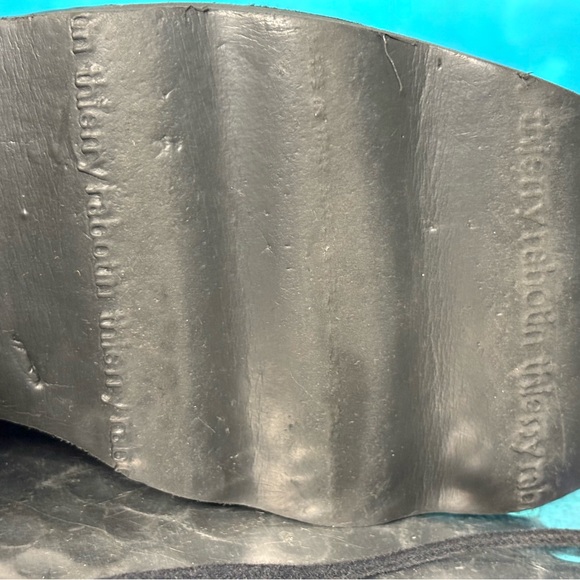 Thierry Rabotin Italian Black Leather & Suede Platform Shoes. 38 1/2. Size 8 - Picture 4 of 7